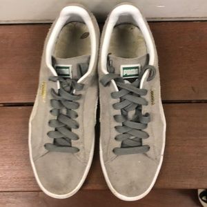 Puma grey suede fashion sneakers beige size 9